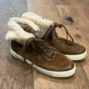 Via Spiga Brown Shearling-Lined unisex Sneakers